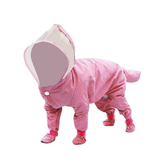 Large Dog Rain Jacket with Hood Dog Small Dog Hoodie Leash Ring Raincoat Dog Warm Clothes for Outdoor Puppy Raincoats Dog Raincoat with Hood for Medium Dogs With Hood Dog Rain Jacket & Rain Boots