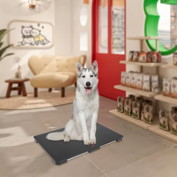 Large Dog Scale 220lbs Capacity High Precision Pet Weight Scale with LCD Display & Hold/Tare Function Tempered Glass Platform for Vets, Home Use