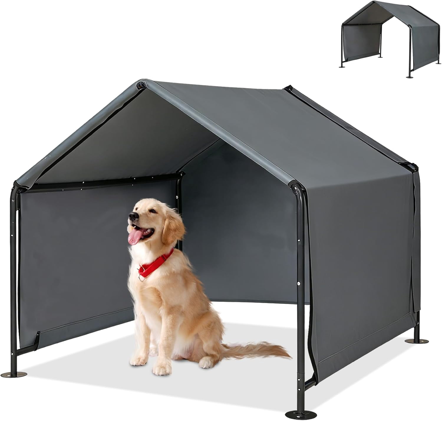Large Dog Shades for Outside - LitaiL Outdoor Dog Kennel for Small Dogs, 47.2" x 47.2" x 39.4" Outdoors Sun Rain Canopy Pet House, Waterproof Dog House Pet Canopy Shelter for Small Animals