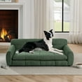 thumbnail image 1 of Large Dog Sofa Bed for Large Dogs, Linen Orthopedic Elevated Pet Bed, Modern Washable Large Dog Sofa with Backrest,Green, 1 of 10