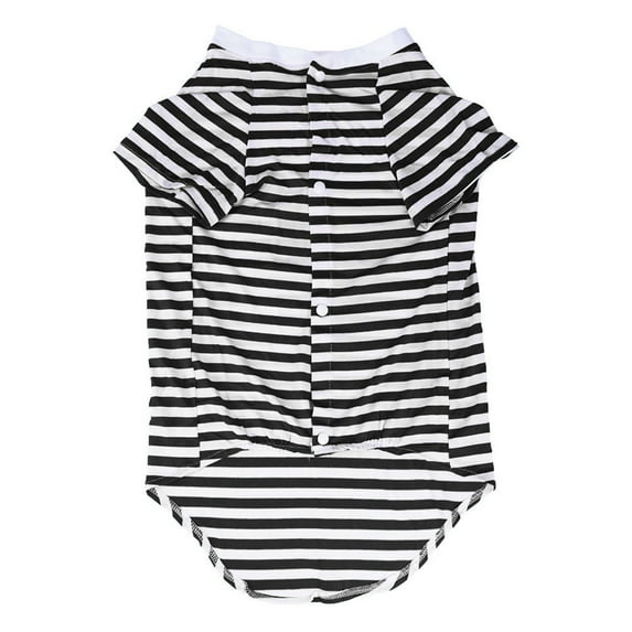 Oversized Striped Dog T-Shirt, Breathable Cotton Vest for Medium to Large Dogs, Black and White, Size XL, Comfortable Pet Apparel