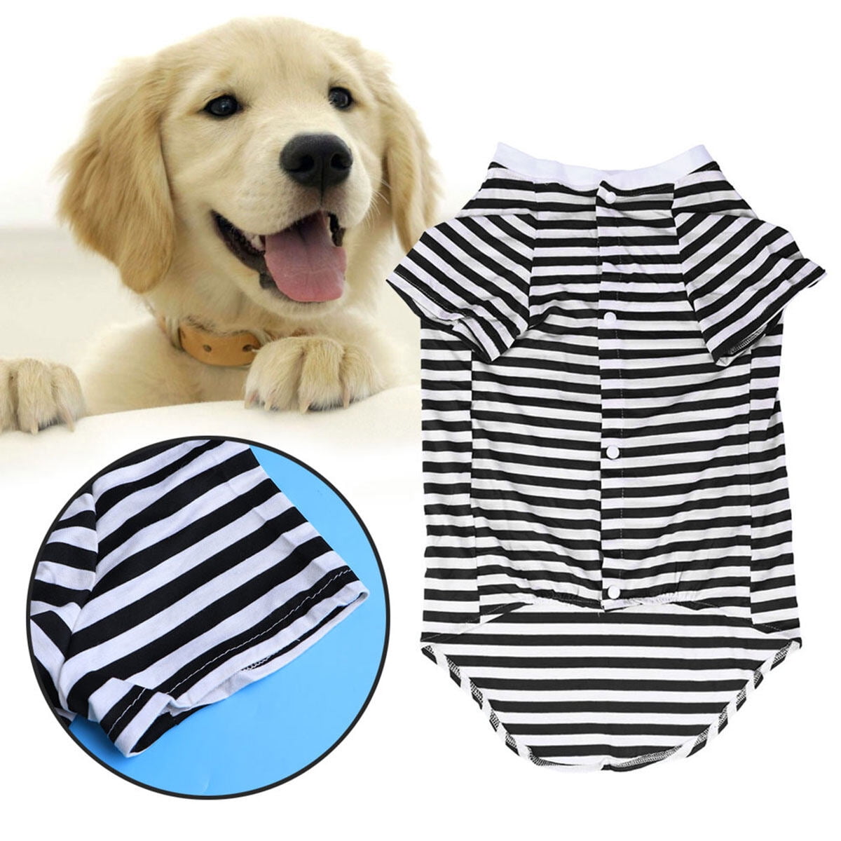 Large Dog Striped T Shirt Dog Shirts Oversized Breathable Cotton Vest ...