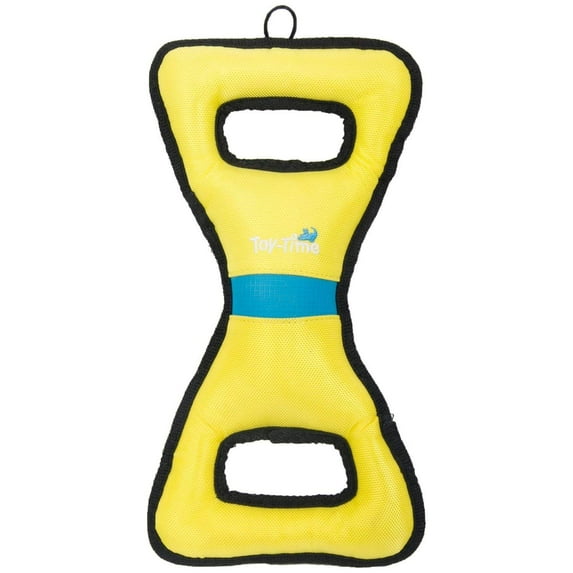 Large Dog Training Bite Tugs Toy with 2 Handles Interactive Tug of War Cushion Biting Pillows Teeth Healthy Chewing Aid Playing for Tug, Toss, and Fetch 9911-3014-02