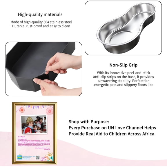 Large Dog Water Dispenser: 9L Automatic Gravity Pet Feeder with Stainless Steel Bowl - Raised Non-Slip Base - Self-Refilling Pet Waterer for Dogs & Cats Indoor Outdoor