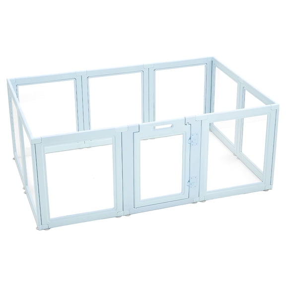 Large Dog Whelping Box 76x49x30 Inch Plastic Whelping Pen Waterproof Puppy Playpen with Transparent Windows Door Lock Easy to Clean Durable Indoor Pet Birth Kit for Dogs Cats