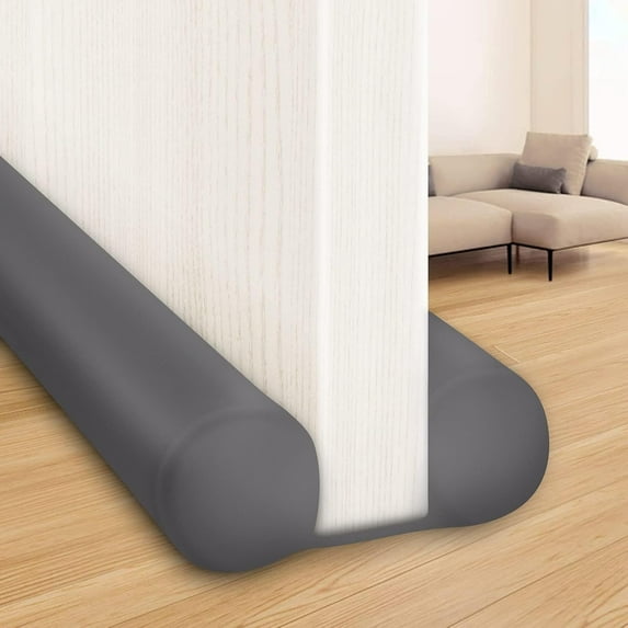 Large Door Draft Blocker 36" Grey Bottom Door Draft Stoppers for Bottom Weather Stripping Shower Door Seal Strip Under Gap Filler Doors Sweep Interior Doors for Home