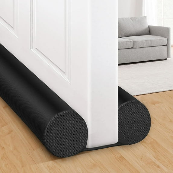 Large Door Draft Stopper for Bottom of Door 36 Inch Under Door Draft Blocker Under Door Gap Filler Weather Stripping Adjustable Twin Door Sweep Door Draft Guard Window Seal Black