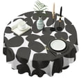 thumbnail image 1 of Large Dot Black Round Table Cloth,Wrinkle Free Table Cover with Polyester,Waterproof Reusable Tableclothes for Kitchen Picnic Party (Round,60x60inch), 1 of 6