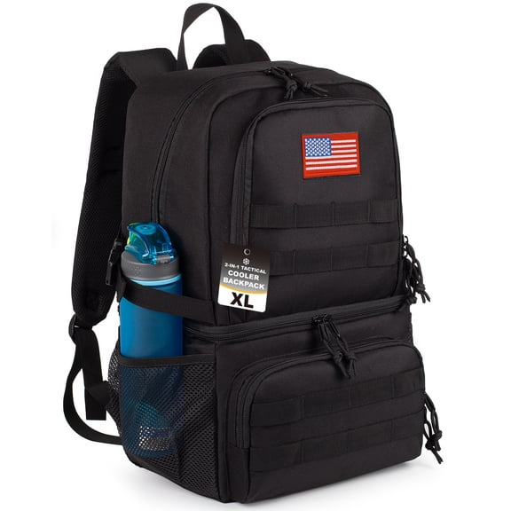 Large Double Deck Cooler Backpack for Men,Soft Cooler Bag,Insulated Leak Proof Lightweight
