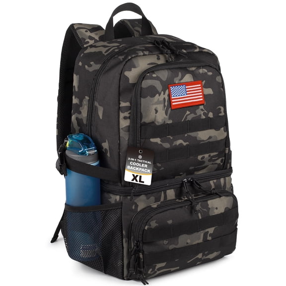 Large Double Deck Cooler Backpack for Men,Soft Cooler Bag,Insulated Leak Proof Lightweight