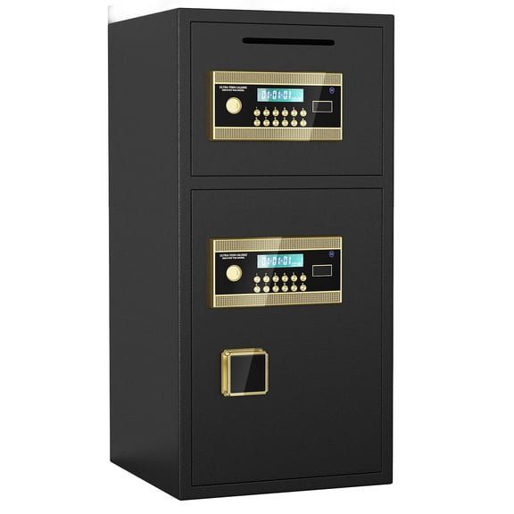 Large Double-Door Coin-Operated Safe,Digital Security Safe With Fireproof And Waterproof Bag,6.0 Cubic Feet Safe Box With Hidden Code Function For Home,Office And Hotel