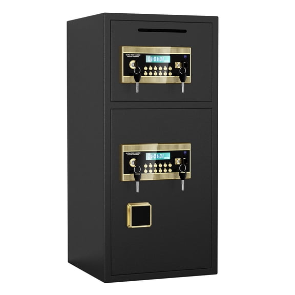 Large Double-Door Coin-Operated Safe,Digital Security Safe With Fireproof And Waterproof Bag,6.5 Cubic Feet Safe Box With Hidden Code Function For Home,Office And Hotel