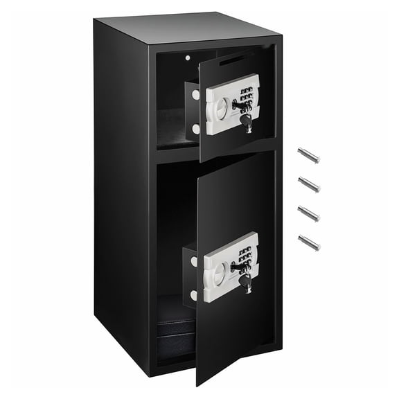 Large Double Door Security Safe Box 2.6 Cubic Feet Steel Safe Box Strong Box with Digital Lock for Money Gun Jewelry Black
