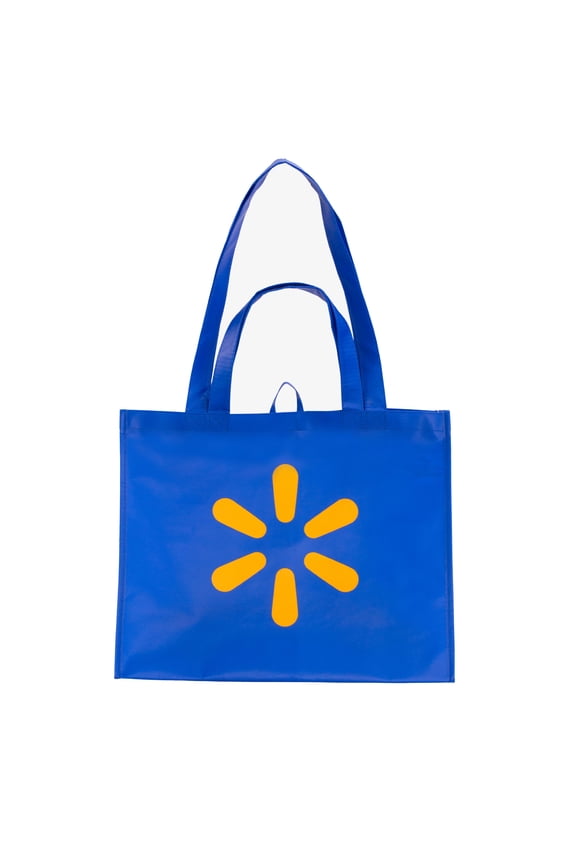 Large Reusable Shopping Bag, Grocery Tote Bag with Double Handles, Blue