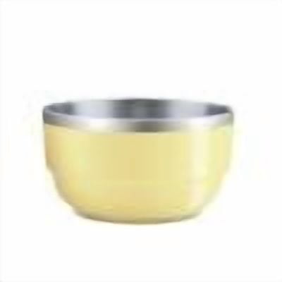 Large Double Layer Insulated Stainless Steel Bowl, 5.9 x 5.9 x 3 Inch Portable Fruit Basin, Stackable Nestable Tableware for Campus and Home Use