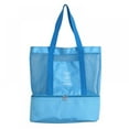 thumbnail image 1 of Large Double Layer Nylon Mesh Thermal Insulated Cooler Picnic Bag Beach Tote Food Storage Bag Handbag Shoulder Bags Shopping Carry Basket Fashion and Design, 1 of 10