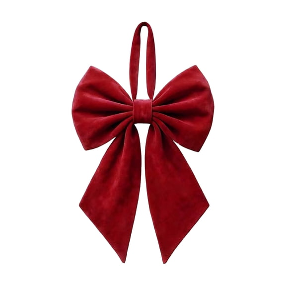 Large Double-Sided Velvet Bow Christmas Tree Topper, Big Bow Ornament for Xmas Tree, Birthday Party Decor, Wedding Party and Room Background Decoration,Red