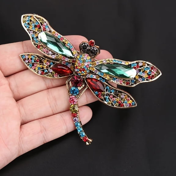 Large Dragonfly Brooch With Stones