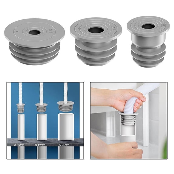 Large Drain Pipe Seal Ring 70-75mm, Anti Odor Backflow Stopper Gasket for Washing Machine Sink Plumbing Connector