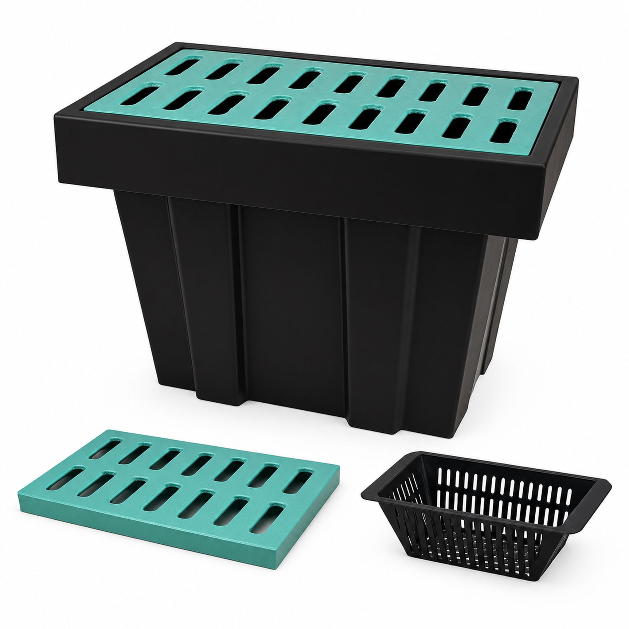 Large Drainage Catch Basin with Debris Basket and Fiberglass Grate ...