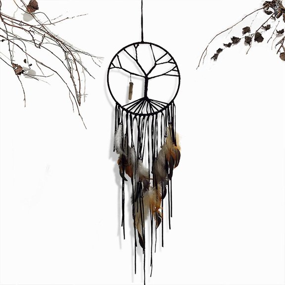 Large Dream Catcher Green Wall Hanging Decoration Ornament Handmade Feathers