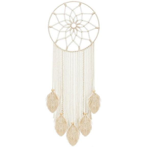 Large Dream Catcher Lace Bohemian Wall Hanging Decor Braided Feather Tassel Dream Catcher Decoration Girls Teen Room Nursery Dorm Chic Gift, 39.14cm L x 33.02cm W