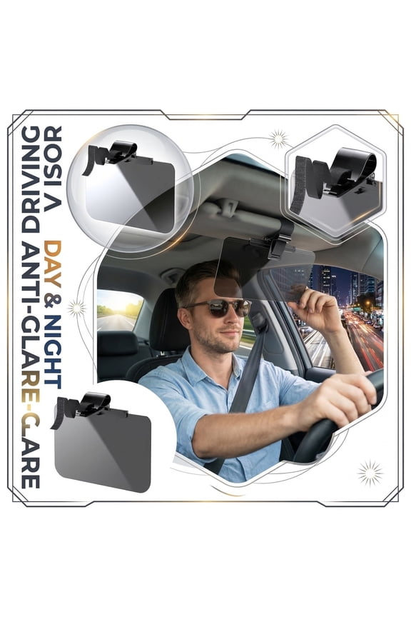 Large Driver Goggles Day and Night - Anti-Glare Polarized Sunglasses with Sun Visor, Night Vision Safety Glasses for Driving, UV Protection