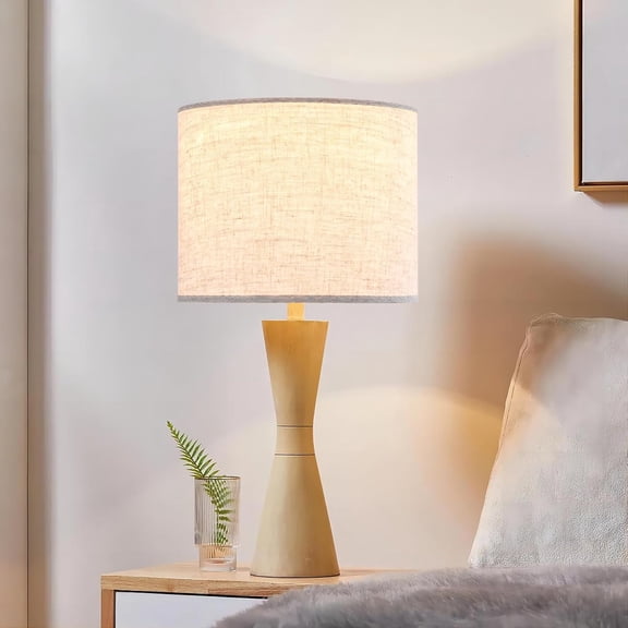 Large Drum Lamp shades Set of 2 Oatmeal Linen Lampshade 16" Top x 16" Bottom x 12" High (Spider) Farmhouse Lampshade for Table & Floor Lamp