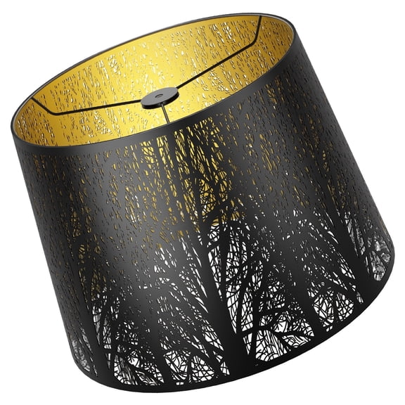Large Drum Lampshade Cover For Floor Lamp Shade,SWAIFDEE Metal Black Lamp Shade For Table Lamp(Spider) 12x14x10in High
