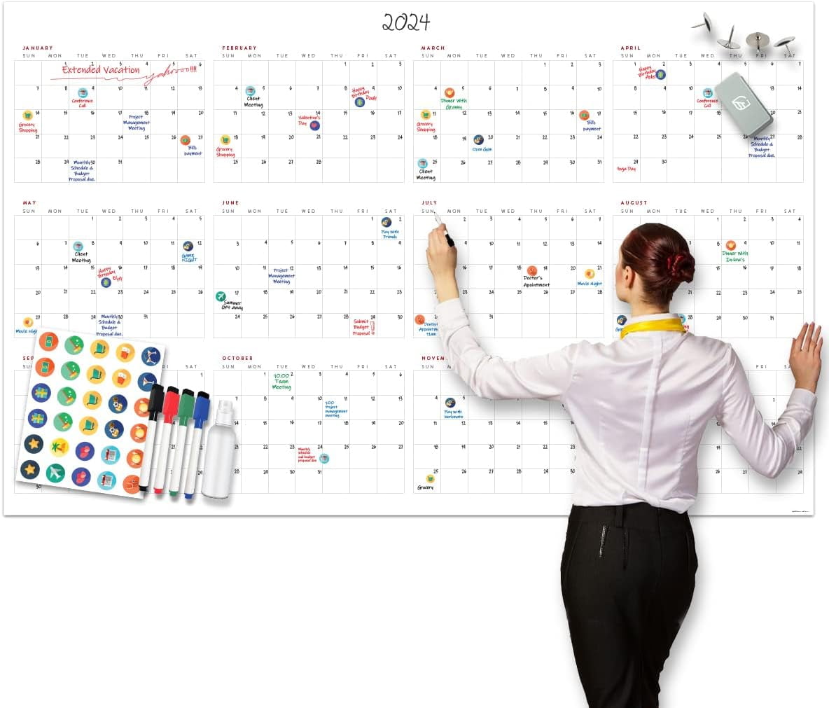 Large Dry Erase Wall Calendar - 38