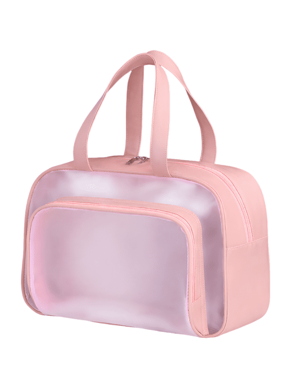 Large Dry-Wet Separated Waterproof Swimming Bag, with Shoe Compartment, Fitness Sports Bag, Multi-Compartment Travel Duffel for Toiletries & Cosmetics, Sakura Pink