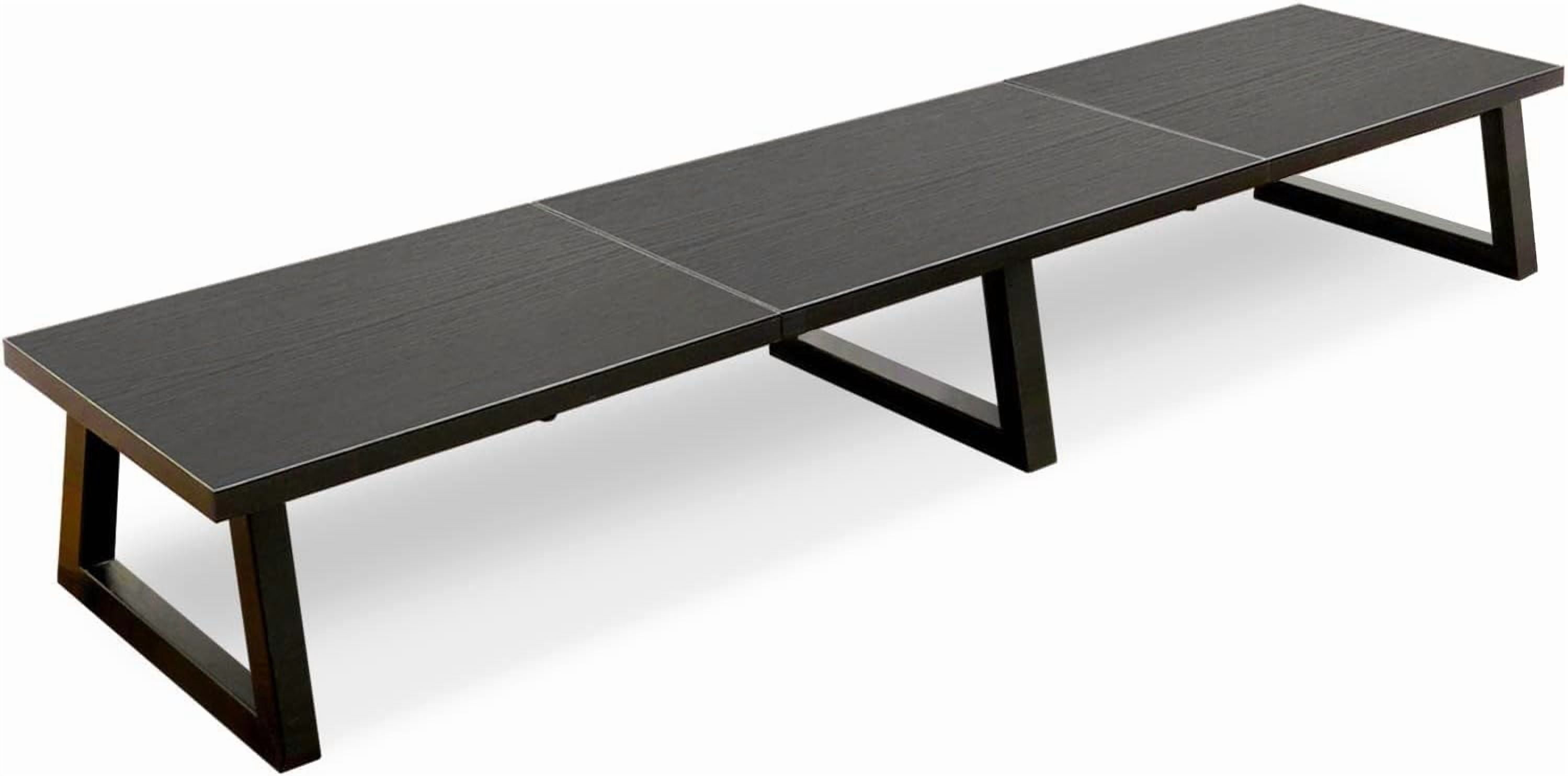 Large Dual Monitor Riser Rustic Brown Extra-Long TV Stand Wood & Steel Desktop Storage Riser for Dual Screen Office Desk Organization