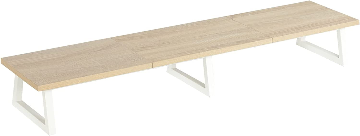 Large Dual Monitor Riser - Wood & Steel Desk Organization - Maple, 42 ...