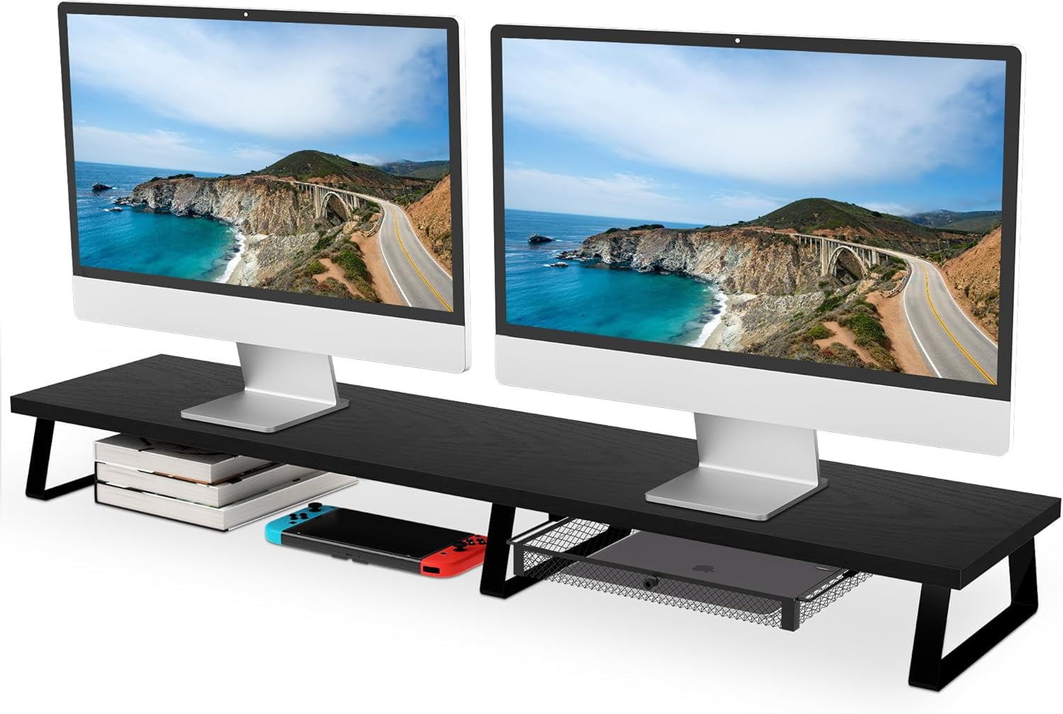 Large Dual Monitor Stand Riser - Monitor Stand For 2 Monitors, Monitor ...
