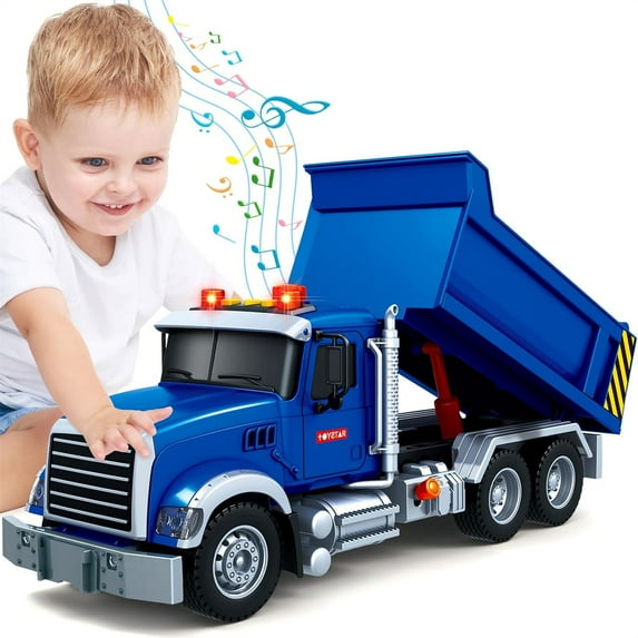 Large Dump Truck Toy For 3 4 5 6 7 Years Old Boy Truck Toy With Sound And LightKids Toddlers Birthday Gifts For Boys And Girls For Indoor And Outdoor