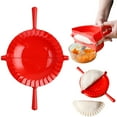thumbnail image 1 of Large Dumpling Maker Press 6.25 Inch Red, Heavy Duty Empanada Ravioli Mold with Cutter Food-Grade Dumpling Press for Festive Cooking Gifts, 1 of 4
