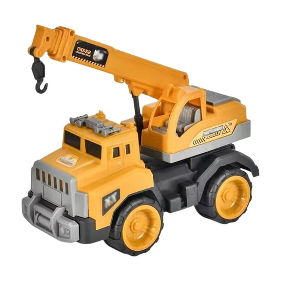 Large Durable Crane Toy, Inertia-Powered Engineering Vehicle Model, Heavy Lift Construction Play for 3+ Years, Alloy Hoisting Vehicle