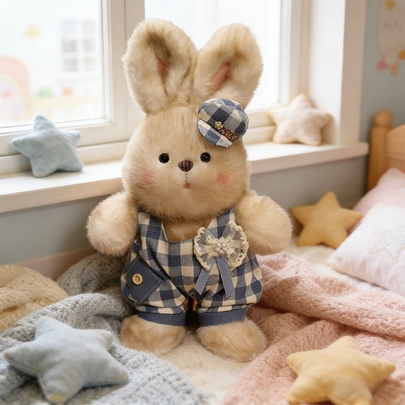Large Easter Bunny Plush Toy for Spring Home Decor, Soft Stuffed Bunny with Festive Colors, Decorative Plush Animal for Seasonal Display and Cozy Home Decor