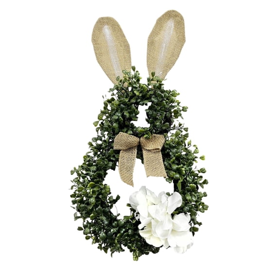 Large Easter Bunny Wreath, 60 Cm (24 Inches) In Diameter, Resembling A Hopping Bunny In Springtime ,Colorful Daisies, And Ribbonscan Be Hung On A Front Door As A Summer Decoration, Creating A Rustic