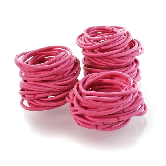 Large Elastic Ponytail Hair Bands Hot Pink 100pcs