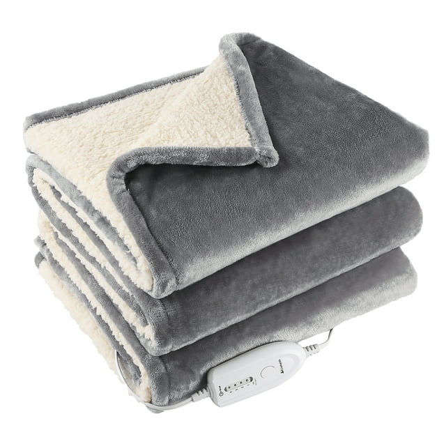 Large Electric Blanket Full Size 72"x84" Flannel & Beige Cotton Wool, Extremely Soft and