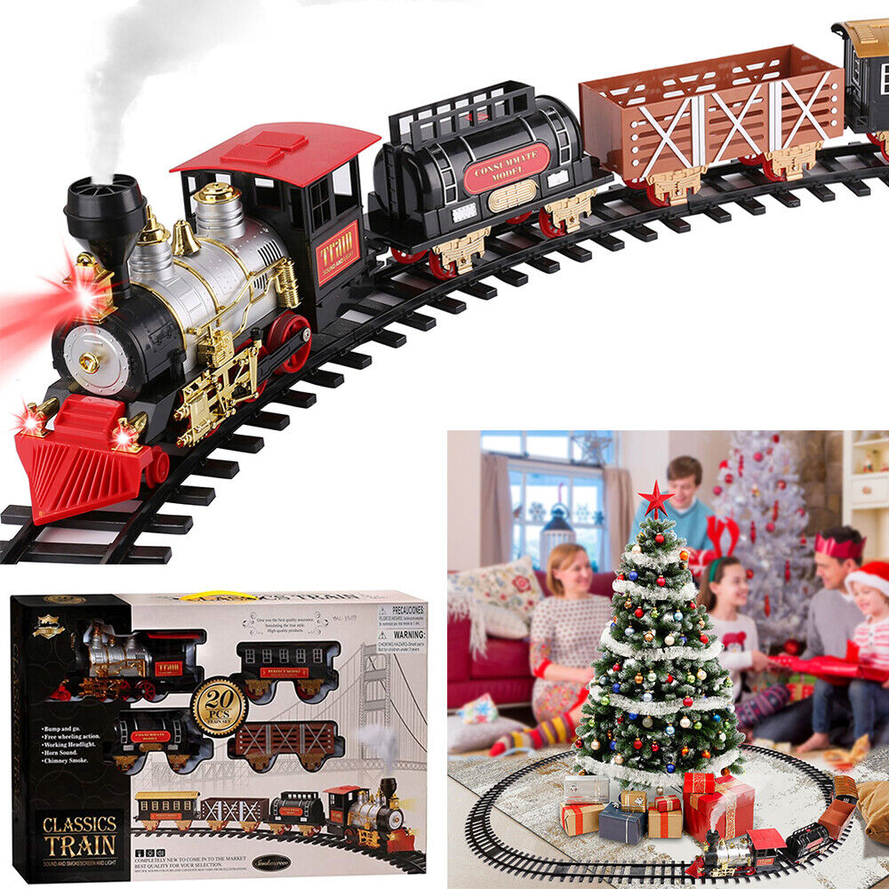 Large Electric Christmas Train Tracks Set Kids Toy Xmas Gift Lights