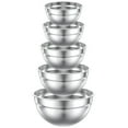 thumbnail interactive-video image 1 of TINANA Mixing Bowls Set, 5 PCS Stainless Steel Mixing Bowls, Metal Nesting Storage Bowls for Kitchen, Size 4.5, 3, 2, 1.5, 0.75 QT, Great for Prep, Baking, Serving, 1 of 8