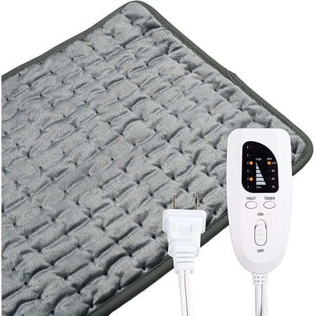 Large Electric Heating Pad for Back Pain & Cramps - Fast-Heating, 12"x24" heated pad with 6 Temperature Settings & Auto Shut - off