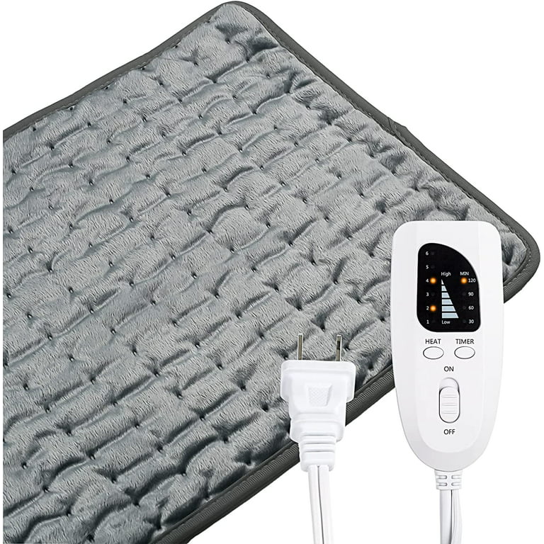 Large Electric Heating Pad for Back Pain & Cramps - Fast-Heating, 12x24  heated pad with 6 Temperature Settings & Auto Shut - off
