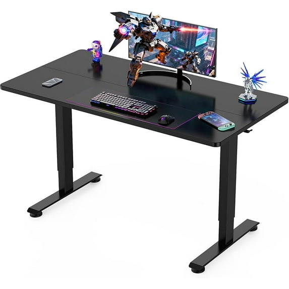 Large Electric Standing Desk, Heights Adjustable, Sit to Stand Up, Work Home Office Computer Table for Study, Walking Pad, Writing, and Games, Wooden Desktop Desks