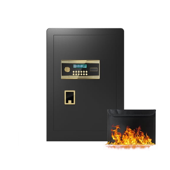 Large Electronic Digital Security Safe with Code Function,3.0 Cubic Feet Safe Box with Private Inner Cabinet and Fireproof and Waterproof Bag for Home,Office and Hotel(Black)