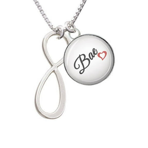 Large Elegant Infinity Sign - Bae Glass Dome Necklace