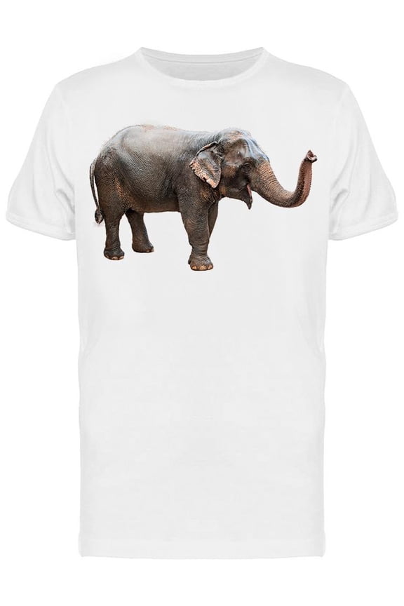 Large Elephant Curving Trunk T-Shirt Men -Image by Shutterstock, Male Large