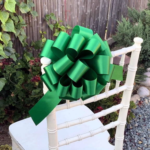 Large Emerald Green Pull Bows - 9" Wide, Set of 6, Fall, Thanksgiving, Christmas, Wrapping, Gift Basket, Presents, Wreath, Fundraiser, Decoration, Classroom, Office